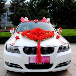 Mẫu 007 hoa giả trang trí xe cưới - hoa cô dâu