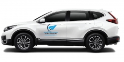 Dán tem thiết kế quảng cáo công ty cho xe ô tô Honda CRV
