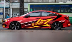 Dán tem decal thiết kế Honda Civic 2019 Racing Style