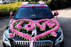 Mẫu 008 hoa giả trang trí xe cưới - hoa cô dâu