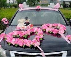 Mẫu 011 hoa giả trang trí xe cưới - hoa cô dâu